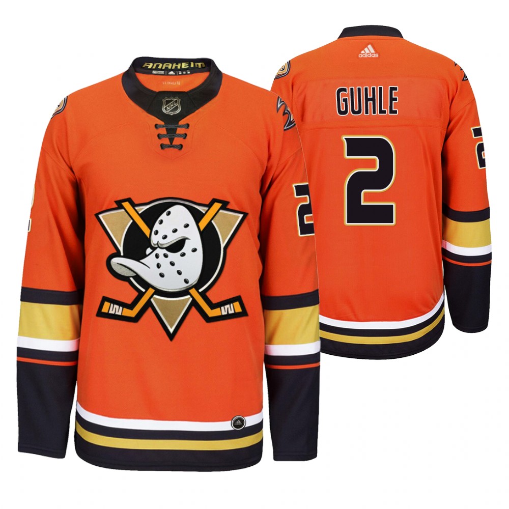 Anaheim Ducks #2 Brendan Guhle Men's 2019-20 Third Orange Alternate Stitched NHL Jersey